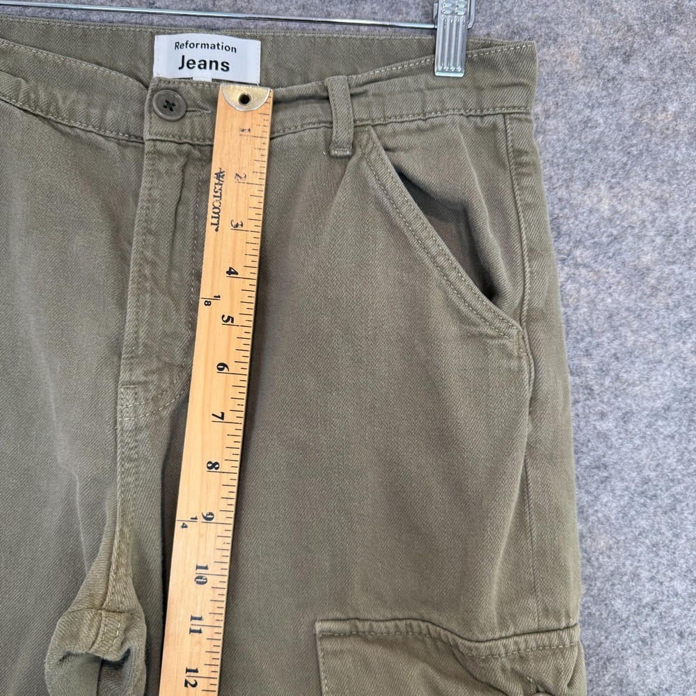 Reformation Jeans Cargo Pants Womens‎ 29 Olive Military Green Straight Organic - Picture 8 of 14